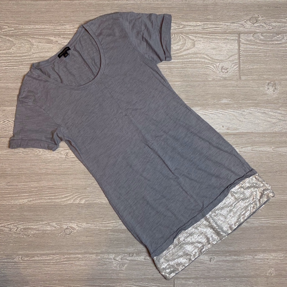 Banana Republic Grey T-Shirt Dress with Sequence
